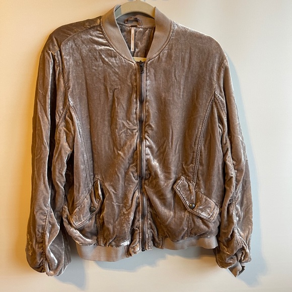 Free People Jackets & Blazers - Free People Velvet Zip Up